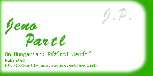 jeno partl business card